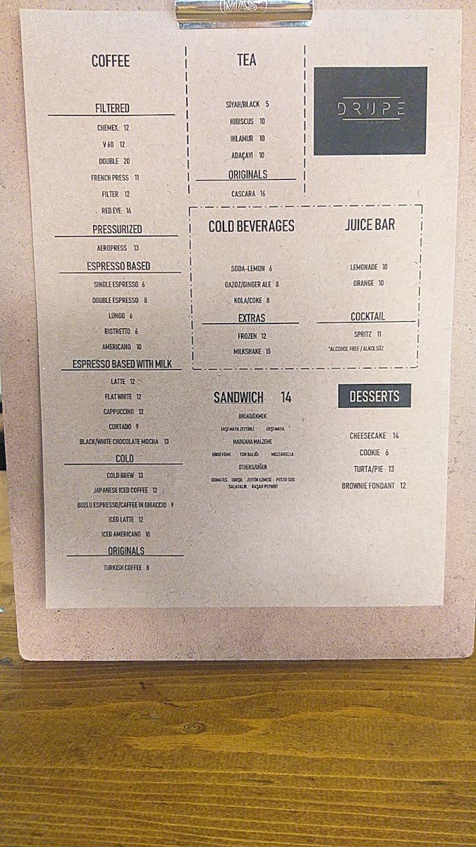 Menu Drupe Coffee & Stuff-10